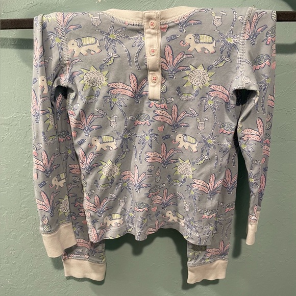 Roller Rabbit Pajama Set Girls 4 years Pima cotton Tropical Elephants Pants Top - Picture 1 of 4